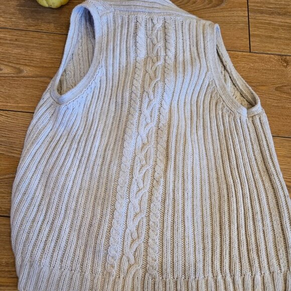 Aeropostale Cream Cable Knit Sweater Vest Size Small - Picture 7 of 7